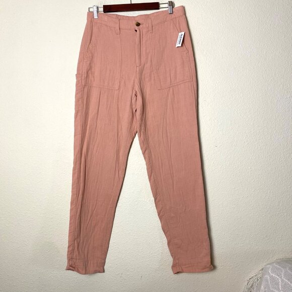 NWT Old Navy High-Waisted Slouchy Cropped Tapered Workwear Pants Coastal 8 TALL - Picture 3 of 9
